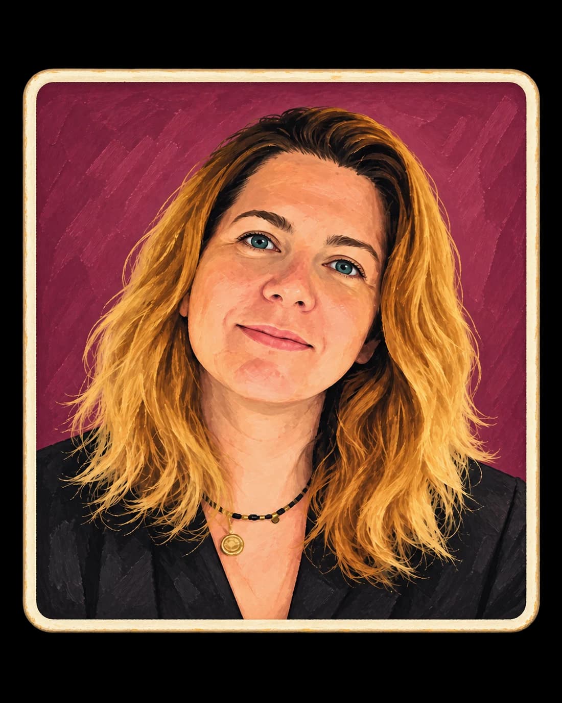 Retro illustrated portrait of Alexandra Khalil